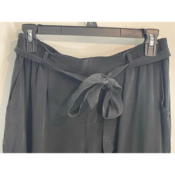 Joie Silk Cargo Joggers Small Black Belted Whimsygoth Officecore Athleisure - Picture 3 of 7